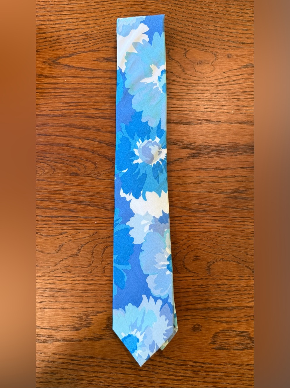 Ben Sherman Necktie Vibrant Blue Floral Pattern Gingham Lining Cotton Silk